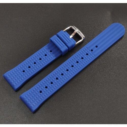 WF002 No Logo Soft Silicone Strap 20mm 22mm Replacment Watch Band For Steeldive Automatic Watch