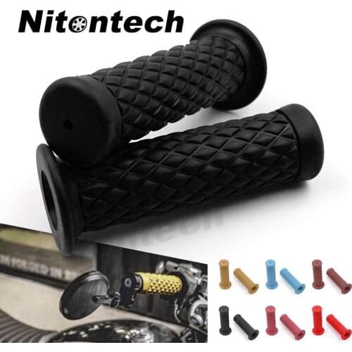 7/8" 22mm Motorcycle Hand Grips Rubber Gel Retro Handle Grip Universal for Honda Kawasaki Yamaha BMW Cruiser Chopper Touring