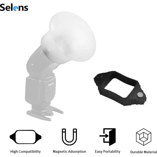 New Selens Magnetic Silicon Light Diffuser Rubber Sphere Modular Flash Accessories for Canon Nikon Yongnuo on-Camera Speedlite
