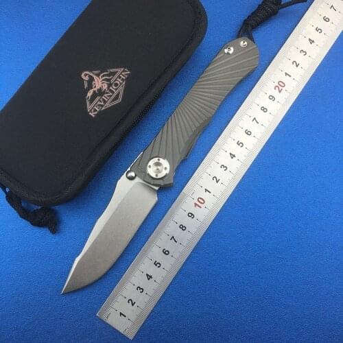 Kevin john CR Umnumzaan folding knife m390 blade titanium handle camping hunting survival pocket Kitchen fruit knives EDC tools