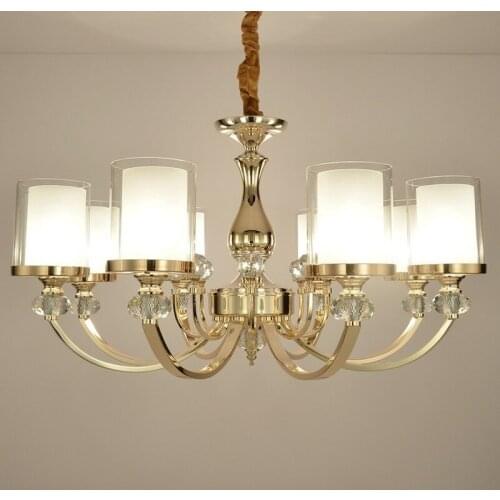 Modern Crystal Led Chandeliers Lighting Chrome Metal Dining Room Led Pendant Chandelier Lights Living Room Hanging Lamp Fixtures