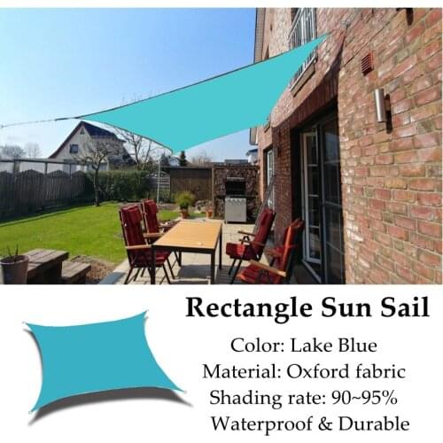 Lake Blue Rectangle Pergola Oxford Sun Sail Shading 95% Waterproof Camping Outdoor Anti-UV Terrace Tent Garden Gazebo Awning
