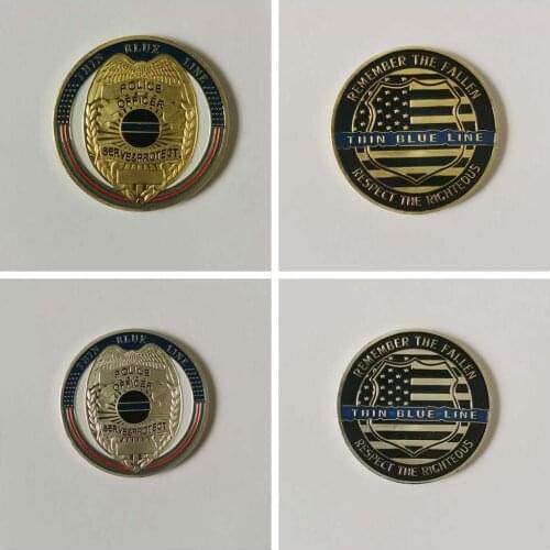 Thin Blue Line Lives Matter Police American Commemorative Challenge Coin