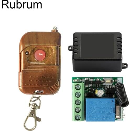 Rubrum 433MHz Universal Wireless DC 12V 1 CH Remote Control Switch RF Relay Receiver Learning Code For Garage Lock Door Light