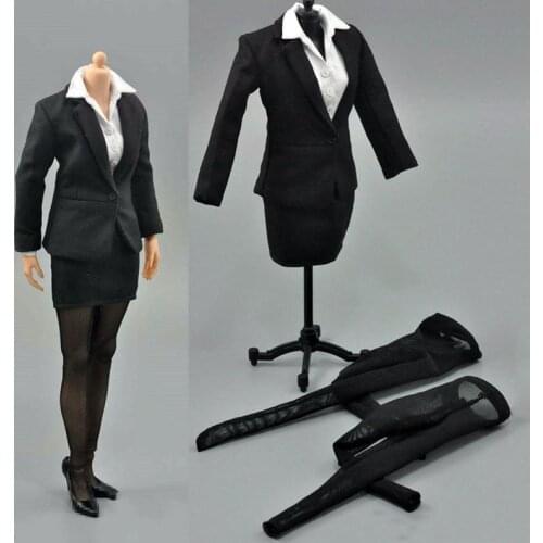 ZY TOYS 1/6 Female Business Office Pencil Skirt Shirt Suit Clothes Set Fit 12" Action Figure Body