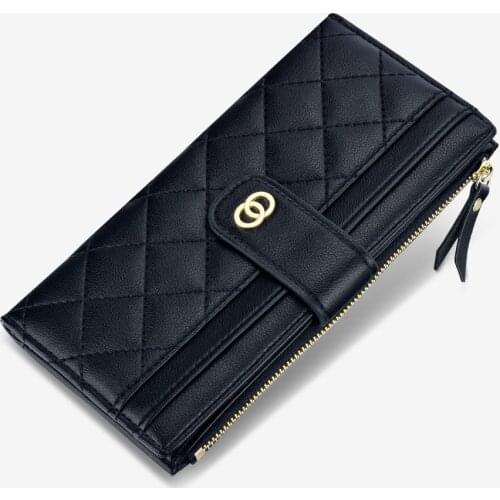 Genuine Leather Women Long Purse Female Clutches Money Wallets Handbag Handy Passport walet for Cell Phone Card Holder