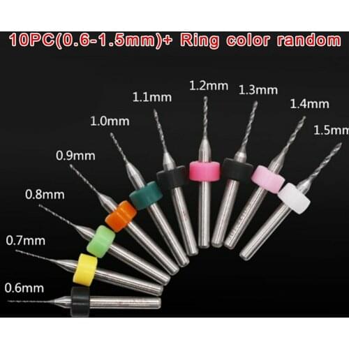 1set Micro Drill Bits Mini Drilling Bit 0.6-1.5mm CNC Spiral Groove Drill Bit Print Circuit Board Hard Alloy PCB Drill Bit Set