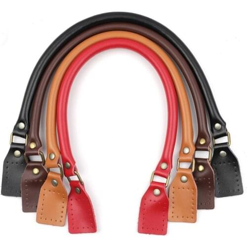 FASHION KZ 1Pair Genuine Leather Bag Handle Womens Shoulder Bag Handbag Bag Strap Bag Hardware Accessories Parts Black Red Tan