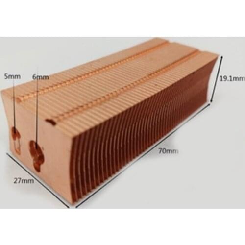 1pcs Full Copper Rectangular Heat Sink Welding Scattered Notebook Projector 70mm Length 27mm Width 19.1mm Thickness