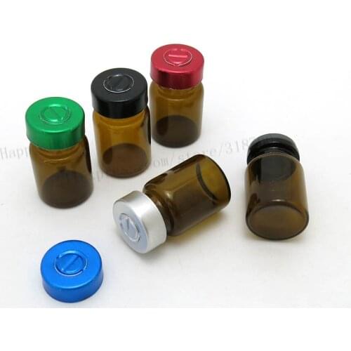360 x 6ml Amber Empty Small Mini Butyl Silicone Rubber Stopper Glass Bottles Vials Jar