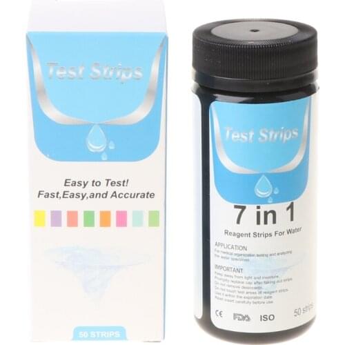 50 Pcs Water Test Strips 7-in-1 Aquarium Water Quality Test Strips for Water Quality Check Aquarium Fish Tank Pool Water