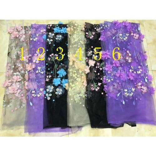 African fabric xX34#6 color blend plant lovely floret gauze wedding cloth for bridal wedding dress/sawing