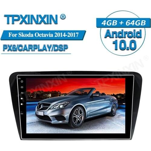 For Skoda Octavia 2014-2017 Android Radio Car Multimedia Player GPS Navigation Audio Stereo Screen DVD Head Unit Tape Recorder