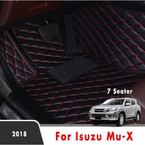 Car Floor Mats For Isuzu Mu-X 2018 (7 Seater) Carpet Rugs Artificial Leather Waterproof Car Accessories Interior Parts Foot Pads