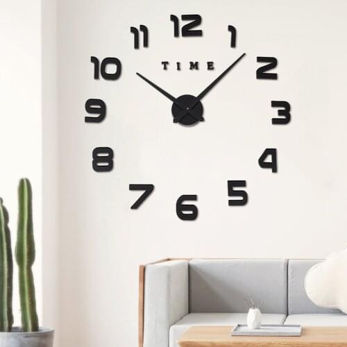 New Real Big Clock Watch Wall Clocks Horloge 3d Diy Acrylic Mirror Stickers Home Decoration Living Room Quartz Needle Times