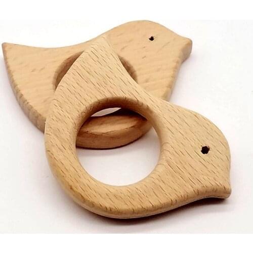 Baby Wood Cartoon Shape DIY Beads Baby Teether Wooden Teething Ring Dental Care Baby Teethers For Kids Baby Teethers 4 Types