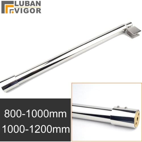 Stainless steel Shower Glass door fixed rod/clip,80-120CM support bar,Plane fixed,Adjustable length,shower accessories