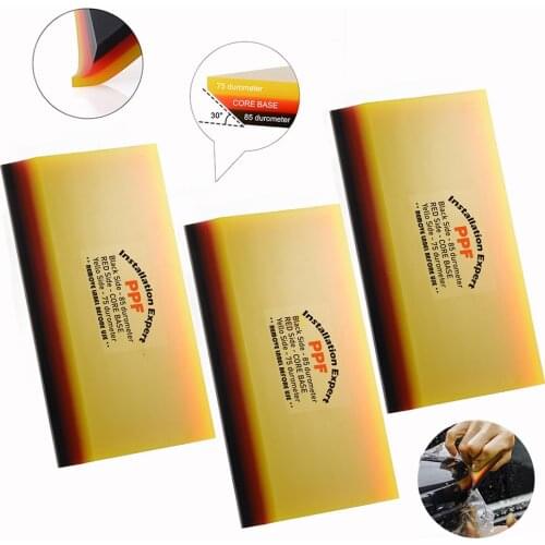 FOSHIO 3pcs Vinyl Wrapping Squeegee Soft PPF Rubber Scraper Window Tint Car Cleaning Brush Carbon Film Wrap Tools Water Wiper