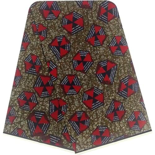 Ankara Style African Wax Printed Cotton Fabric 100%Breathable Soft Real Nigerian Clothes Material For Sewing 6 Yards V-L 8-23