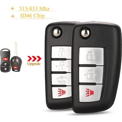 Kutery 3/4 Buttons Smart Remote Car Key Fob 315/433Mhz For Nissan X-trail Qashqai Altima Maxima Genesis Sentra Versa