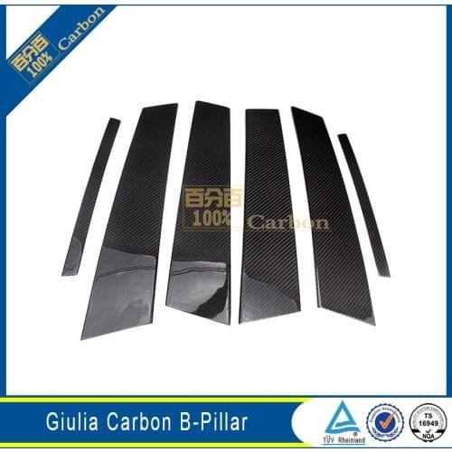 Pillars Carbon Fiber Window B&C Pillars Door Trims Cover For Alfa Romeo Giulia 2017