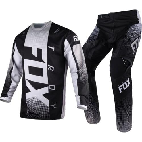 Gray MX ATV 180 Oktiv Gear Set Motorbike MTB SE Dirt Bike Riding Offroad Jersey Pants Mens Racing Kits Combo