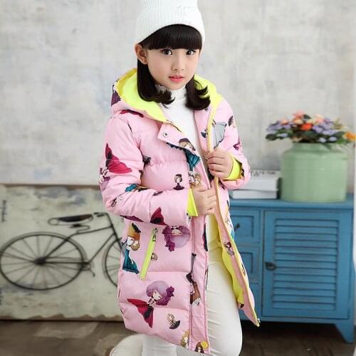 Girls Jacket Fashion Autumn Winter Warm Jackes For Girls Coats Kids Outerwear Cartoon High Quality Down Jacket For Kids Clothes