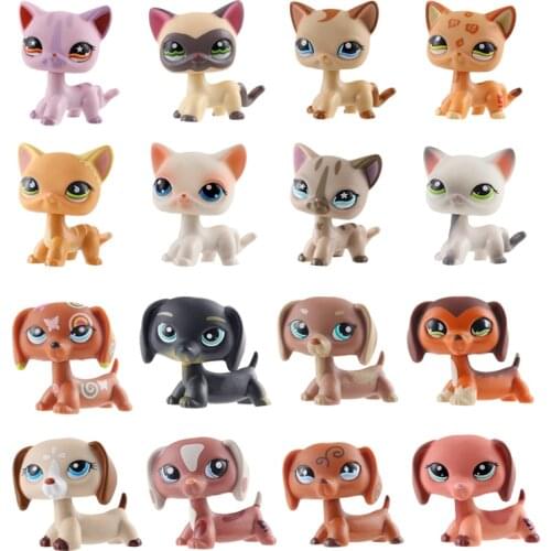 LPS Brand new cute pet shop toys powder cat big Dan dog PVC small animal standing action children cute Christmas gift present