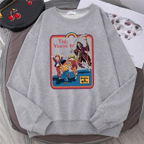 Grim Evil Series Male/female Pullovers Casual Tag You're It Vintage Sweatshirt Horror Psychedelic Harajuku Pullovers Unisex