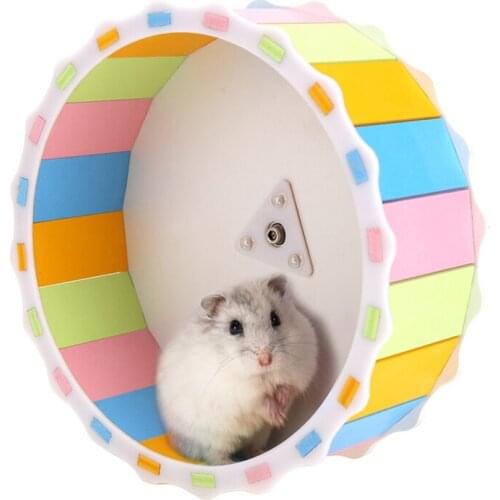 Newly Colorful Pet Hamster Running Disc Toy Silent Rotatory Jogging Wheel Pet Sports Wheel Toys Cage Accessories