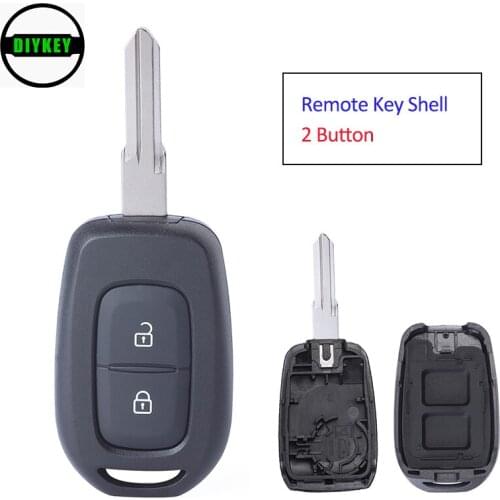 DIYKEY Remote Key Shell Fob 2 Button Case Replacement for Renault Duster Dokker Trafic Master 2013 2014 2015 20162017