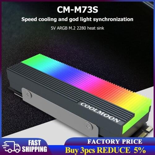 CM-M7S M2 SSD Heatsink 5V 3Pin NVME NGFF M.2 2280 Solid State Drive Hard Disk Cooling Radiator Heat Sink Cooler Vest Thermal Pad