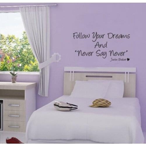 Removable JUSTIN BIEBER Never say Never wall sticker For Living room Bedroom home Decoration