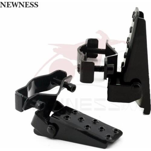 Retro Motorcycle Clamp-on Steel Side Axle Foldable Foot Step Pegs bike Folding Pedal Footrest Footpeg Universal