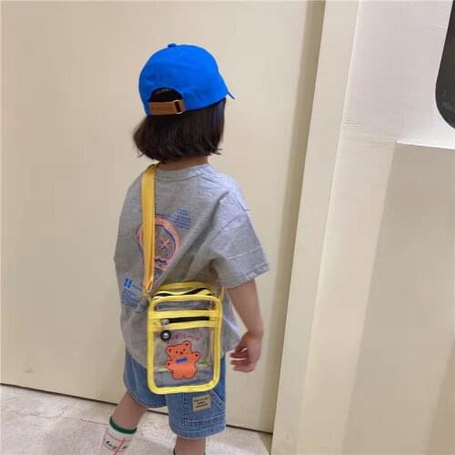 Transparent Jelly Messenger Bag Mini Cute Children Girls Boys Cartoon Baby Summer Beach Seaside Style Snack Shoulder Bags