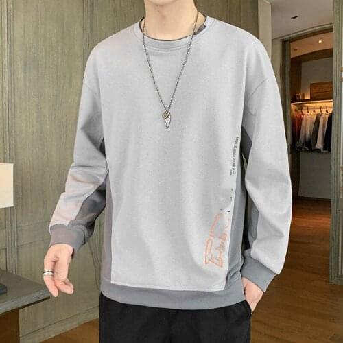 Sweater Mens New Autumn Clothes Round Neck Ins Trend Wild Male Students Casual Loose Bottoming Long-sleeved T-shirt Men