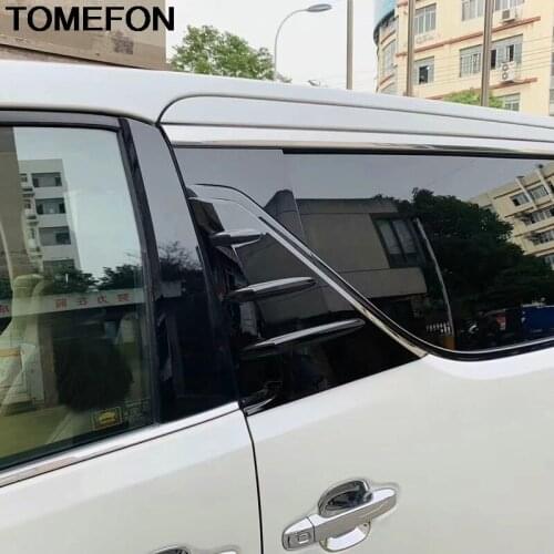 TOMEFON For Toyota Alphard Vellfire 2016 2017 2018 B Pillar Middle Column Window Door Electroplating Decoration Cover Trim SS