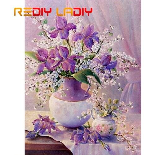 DIY Beaded Embroidery Still Life with Flowers Needlework High Quality Beads Partial Crystal Beaded Cross Stitch Hobby & Crafts
