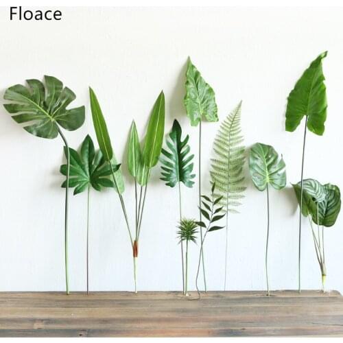 1pcs Real touch artificial turtle back leaves simulation green plant leaf wedding decoration home garden flower accessories
