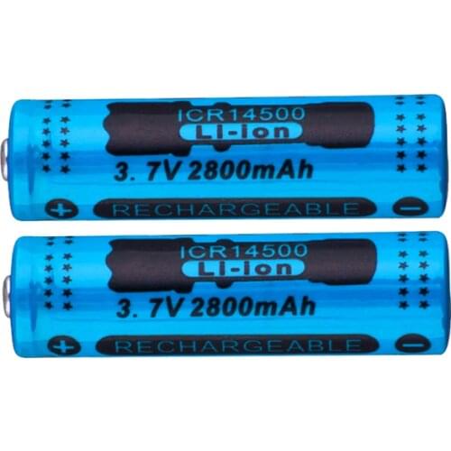 GTF 10pc 14500 Battery 2800mAh 3.7V Lithuim Rechargeable Battery ICR14500 AA Accumulator for Flashlight Headlamp Torch Mouse