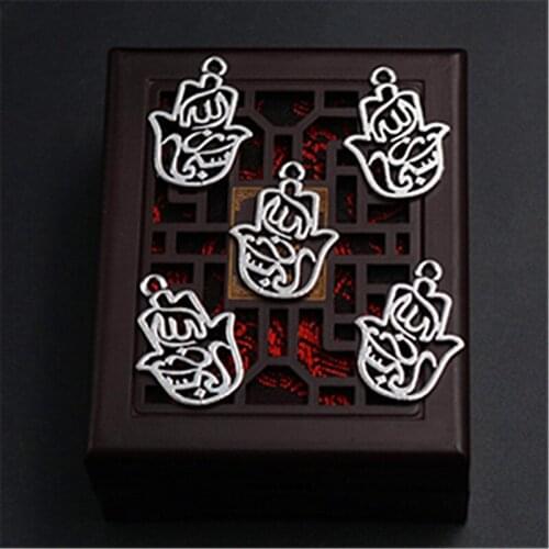10pcs Antique Silver Color Hollow Religious Palms Charm Alloy Pendants Bracelet Earrings DIY Metal Jewelry Findings A1280