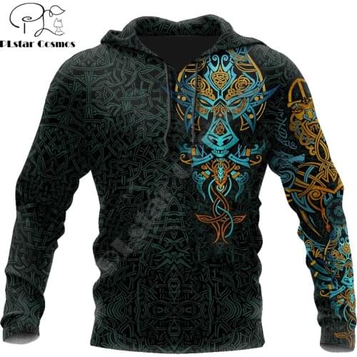 2021 Autumn Fashion Hoodies Beautiful Viking Fenrir 3D Printed hoodies Unisex Zip Pullover Casual Harajuku Streetwear DW0404