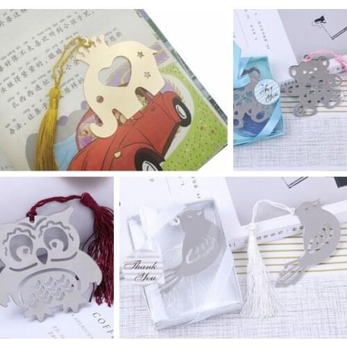 25 Pieces/lot) Animal themed Baby decoration gifts of Love birds bookmarks and Elephant bookmark For Little baby shower party