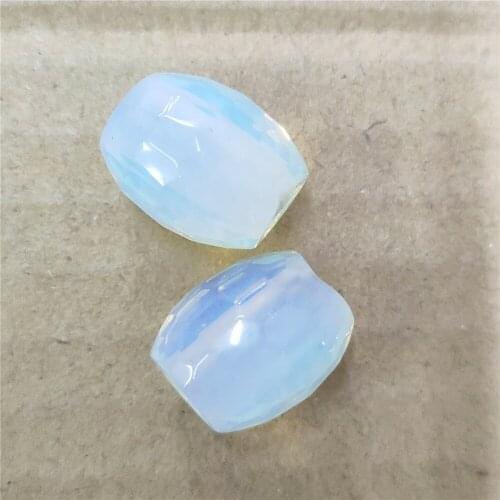 4Pcs 18x15mm White Opal Facet Oval Large Hole Beads For DIY Jewelry Necklace Bracelet Making Accessories