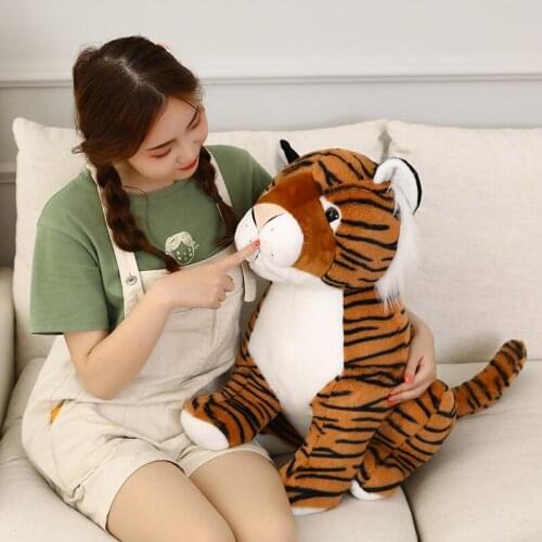 40/50cm Big Size Cartoon Plush Tiger Toys Soft Simulation Tiger Dolls Stuffed Animal Pillow Baby Room Decor Toys Birthday Gifts