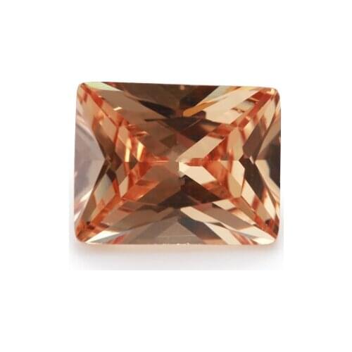 50PCS 2x4~13x18mm Rectangle Shape Princess Cut AAAAA Champagne Color Loose Cubic Zirconia Gems CZ Stone For Jewelry Diy Sone