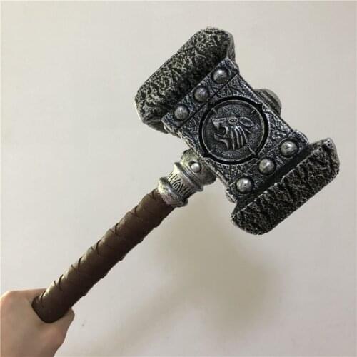 54cm Game Orc Destroy Hammer Cosplay 1:1 Figure Model Hammer Weapon Kids Gift Game Role Playing Safety PU Material