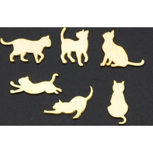 Exquisite Kitty Series Charms Material Aureate Alloy Handmade DIY Bracelet Making Charms Cat Contour Embellishments