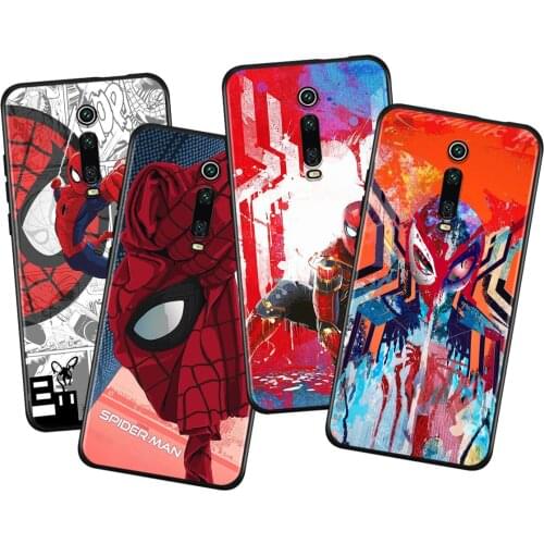 Marvel Avengers Spider-Man For Xiaomi Redmi 9i 9T 9A 9C 9 8A 8 GO 7 7A S2 Y2 6 6A 5 5A 4X Prime Pro Plus Black Phone Case