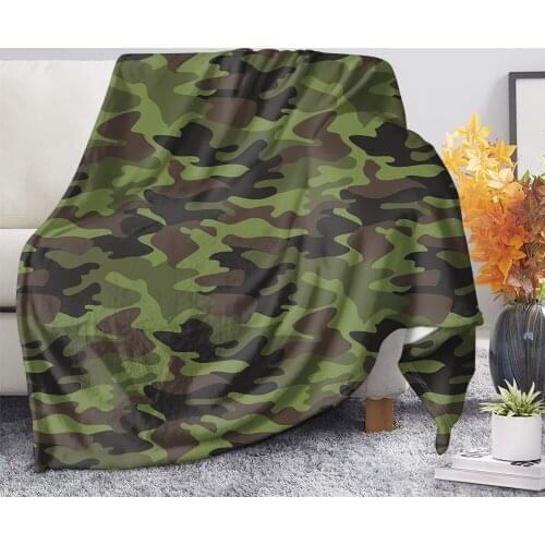 DARMIAN Super Soft Army Camoflage Printed Flannel Plush Adult Kids Throw Blanket Travel Nap Blanket Air Conditioner Quilt 2021